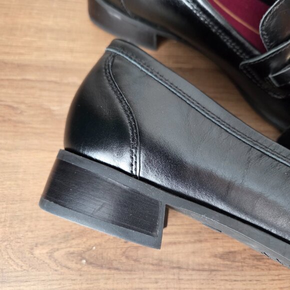 EUC MUNRO BLACK GENUINE LEATHER ARCH SUPPORT LOAFERS SIZE 9.5 WOMENS - Picture 9 of 16
